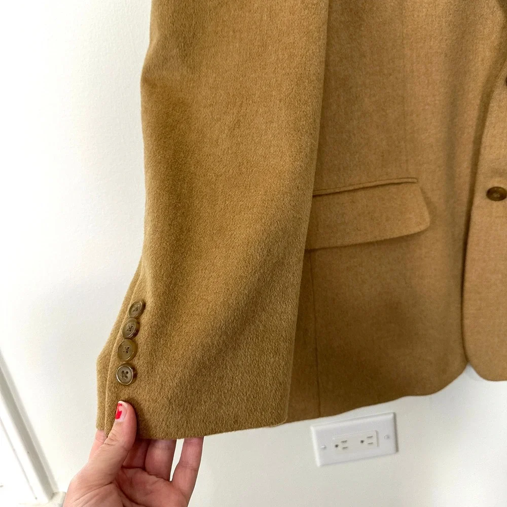 VTG 100% Camel Hair Sport Coat Blazer 44 Long Tan Brown Old Money Joseph & Feiss